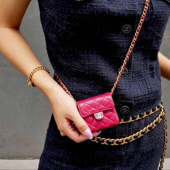 Vintage 1990 CHANEL Classic Flap micro shoulder bag 💓🖤 - Picture 1 of 12